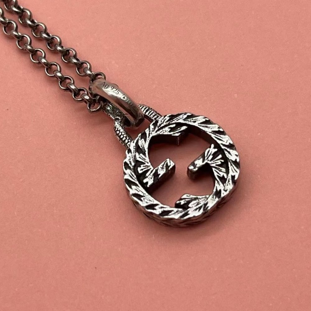 Gucci Classic Interlocking Double G Sterling Silv… - image 1